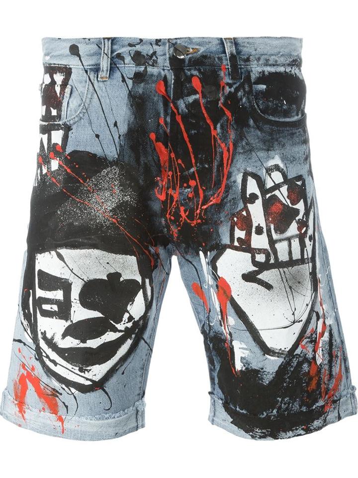 Faith Connexion Graffiti Denim Shorts
