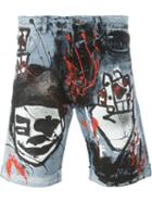 Faith Connexion Graffiti Denim Shorts