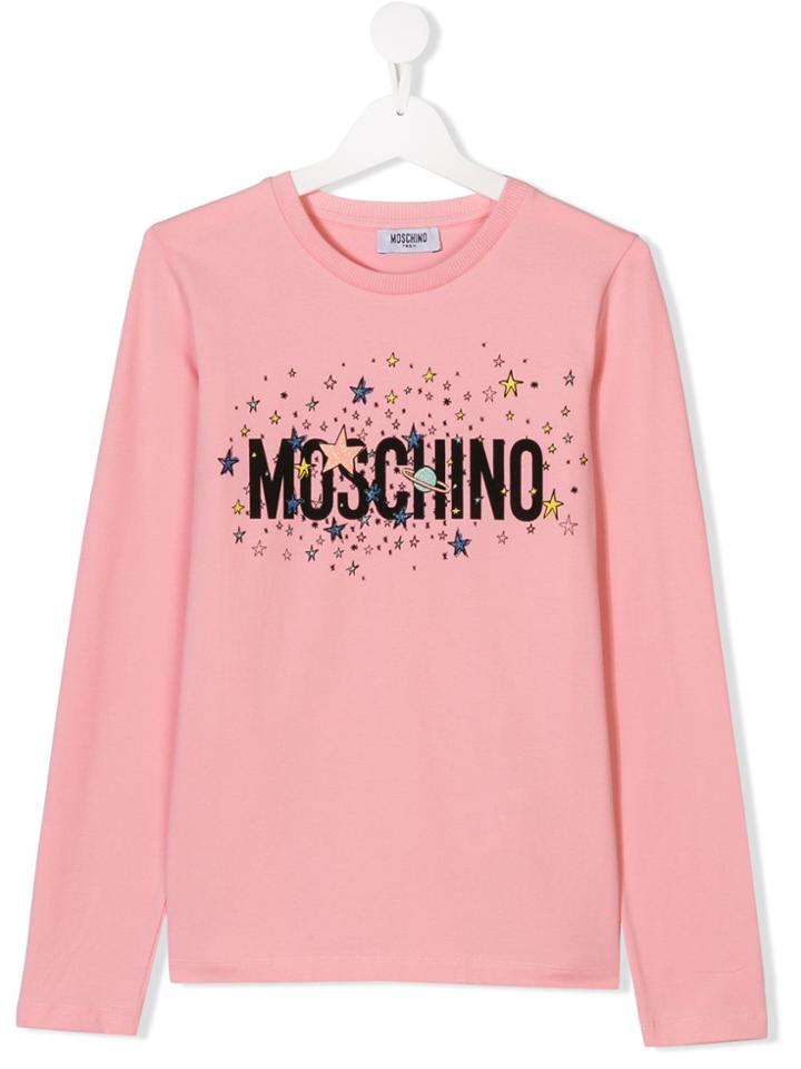 Moschino Kids Teen Logo Print T-shirt - Pink & Purple
