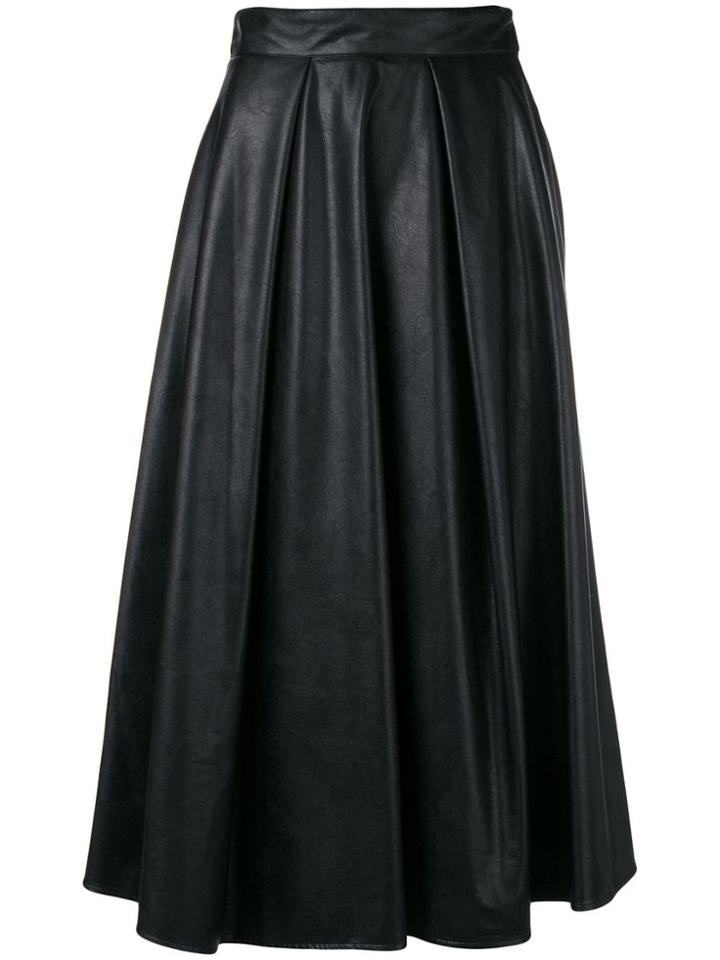 Msgm Pleated Midi Skirt - Black