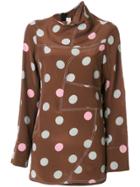 Marni Panelled Polka Dot Blouse - Brown