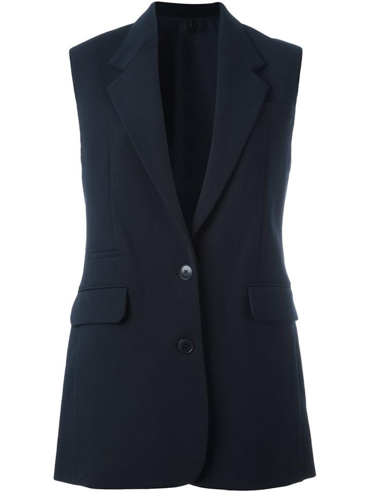 Helmut Lang Tailored Vest, Women's, Size: 2, Blue, Polyester/spandex/elastane/viscose/cotton