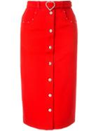 Markus Lupfer Grace Denim Skirt - Red