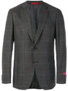 Isaia Checked Classic Blazer - Grey