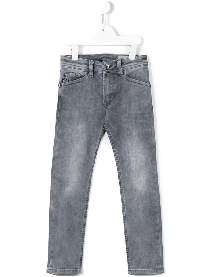 Diesel Kids 'darron-rj' Regular Slim-tapered Jeans, Boy's, Size: 10 Yrs, Grey