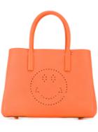 Anya Hindmarch Small Featherweight Ebury Smiley Tote, Women's, Yellow/orange, Leather