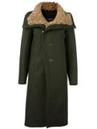 Dsquared2 'hikaru' Coat, Women's, Size: 42, Green, Sheep Skin/shearling/polyamide/virgin Wool