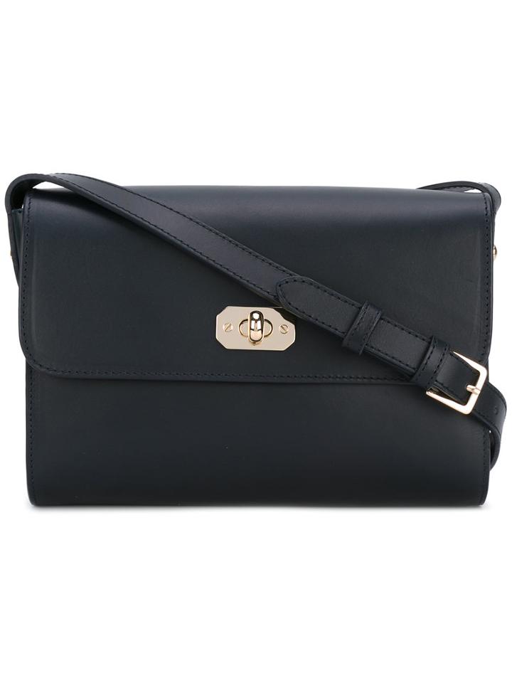 A.p.c. 'greenwich' Shoulder Bag, Women's, Blue, Cotton/calf Leather/polyester