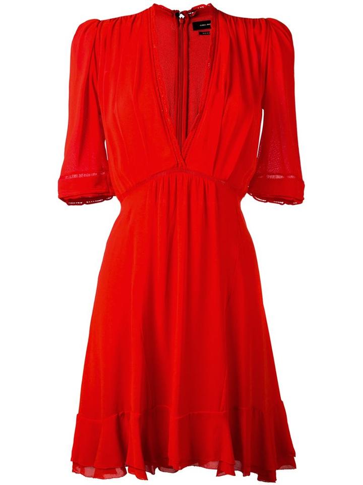 Isabel Marant 'quidor' Dress, Women's, Size: 38, Red, Silk/spandex/elastane