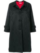 Thom Browne Moire Tracee Bow Back Overcoat - Black