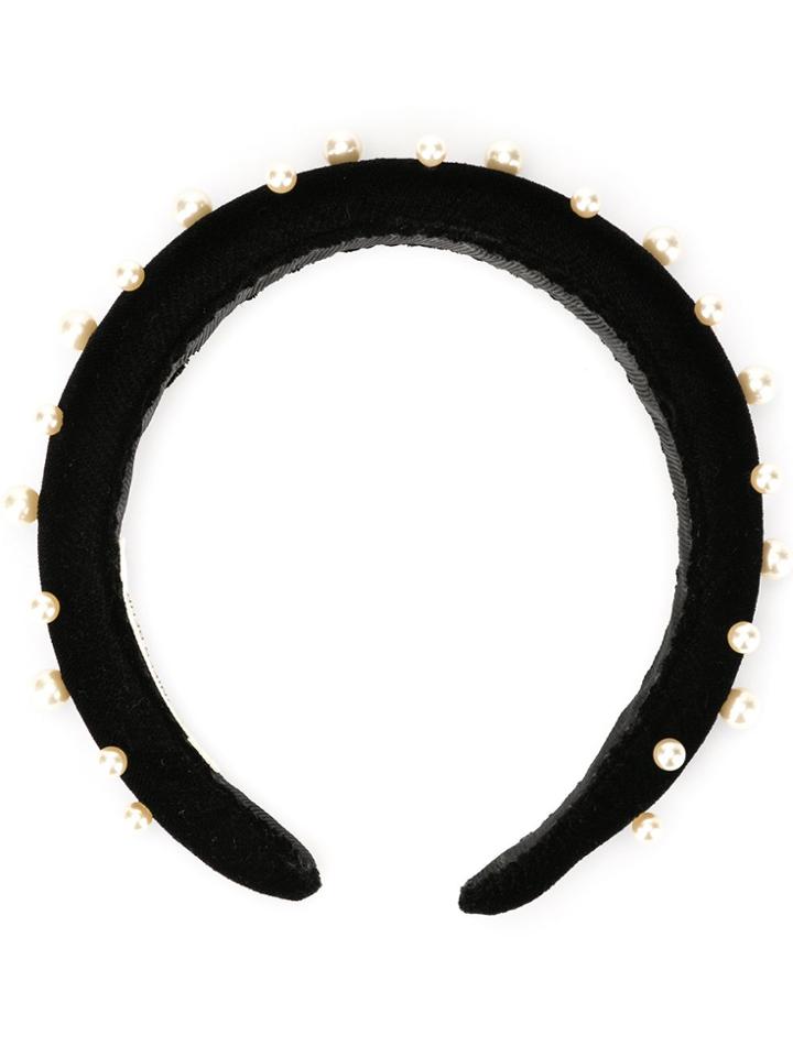 Jennifer Behr Sascha Pearl Headband - Black