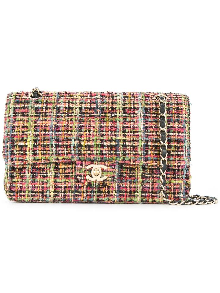 Chanel Vintage Cc Double Flap Chain Shoulder Bag - Red