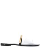 Giuseppe Zanotti Transparent Strap Flat Sandals - Black