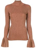 Carven Flared-cuffs Knitted Top - Nude & Neutrals