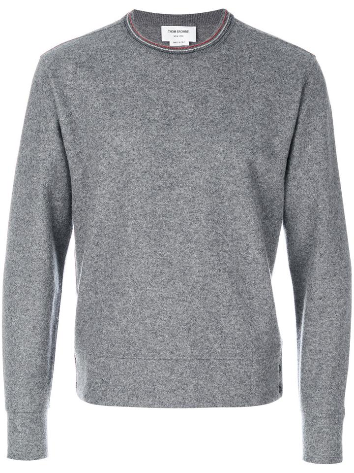 Thom Browne - Crew Neck Jumper - Men - Wool - Ii, Grey, Wool