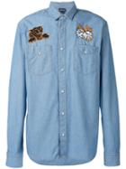 Just Cavalli - Denim Dice Patch Shirt - Men - Cotton - 50, Blue, Cotton