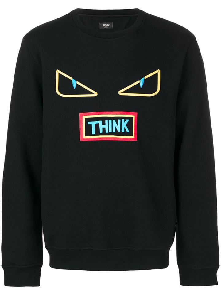 Fendi Bag Bugs Slogan Sweatshirt - Black