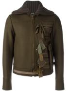 No21 Strap Detail Jacket, Men's, Size: 48, Green, Virgin Wool/polyamide/viscose/spandex/elastane