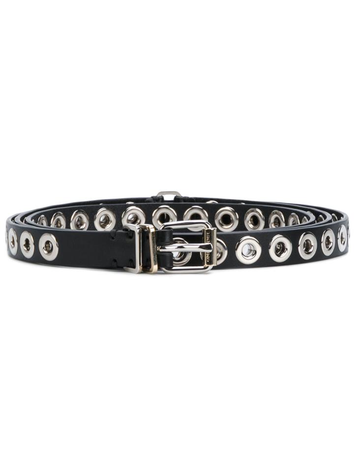 Ermanno Scervino Grommet-embellished Skinny Belt - Black