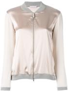 Fabiana Filippi - Metallic Bomber Jacket - Women - Cotton/spandex/elastane/acetate/polybutylene Terephthalate (pbt) - 46, Nude/neutrals, Cotton/spandex/elastane/acetate/polybutylene Terephthalate (pbt)