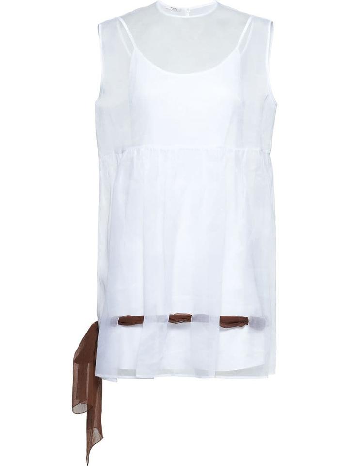 Miu Miu Organdie Sheer Dress - White