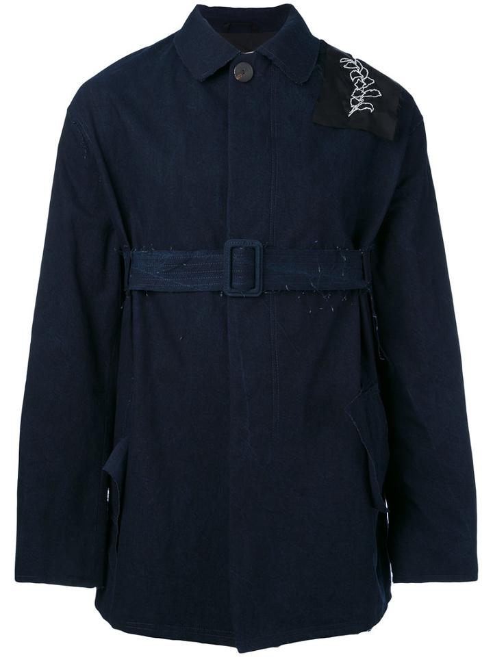 Damir Doma - Jess Belted Coat - Men - Cotton/cupro - S, Blue, Cotton/cupro