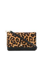 Michael Michael Kors Leopard Print Convertible Crossbody Bag - Black