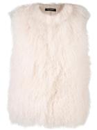 Yves Salomon Accessories Sleeveless Jacket, Women's, Size: 40, Pink/purple, Silk/polyester/lamb Fur