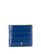 Alexander Mcqueen Crocodile Embossed Bi-fold Wallet - Blue