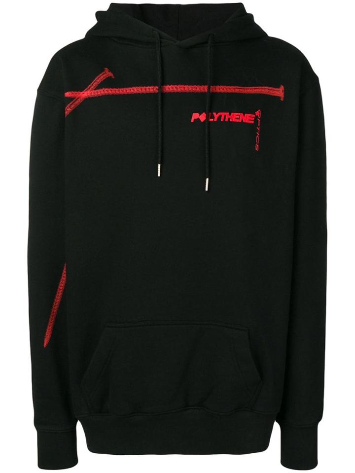 Polythene* Optics Nail Print Hoodie - Black