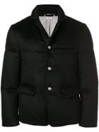 Thom Browne Tonal Grosgrain Down-filled Cashmere Sport Coat - Black