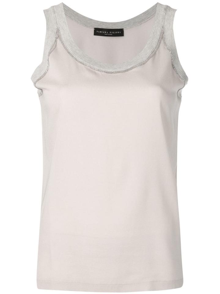 Fabiana Filippi Contrast-trim Tank Top - Neutrals