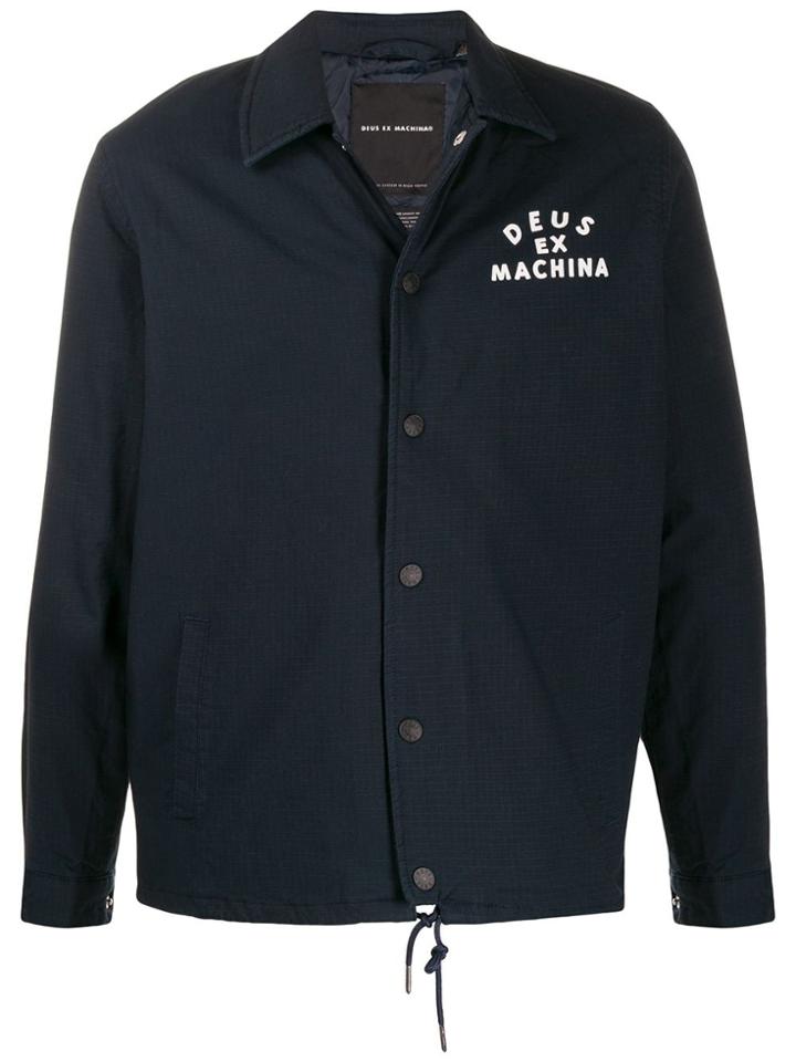 Deus Ex Machina Logo Print Shirt Jacket - Blue