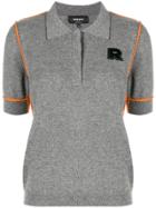 Rochas Contrast Piped Polo Shirt - Grey