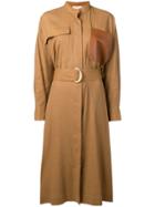 Erika Cavallini Belted Shirt Dress - Brown