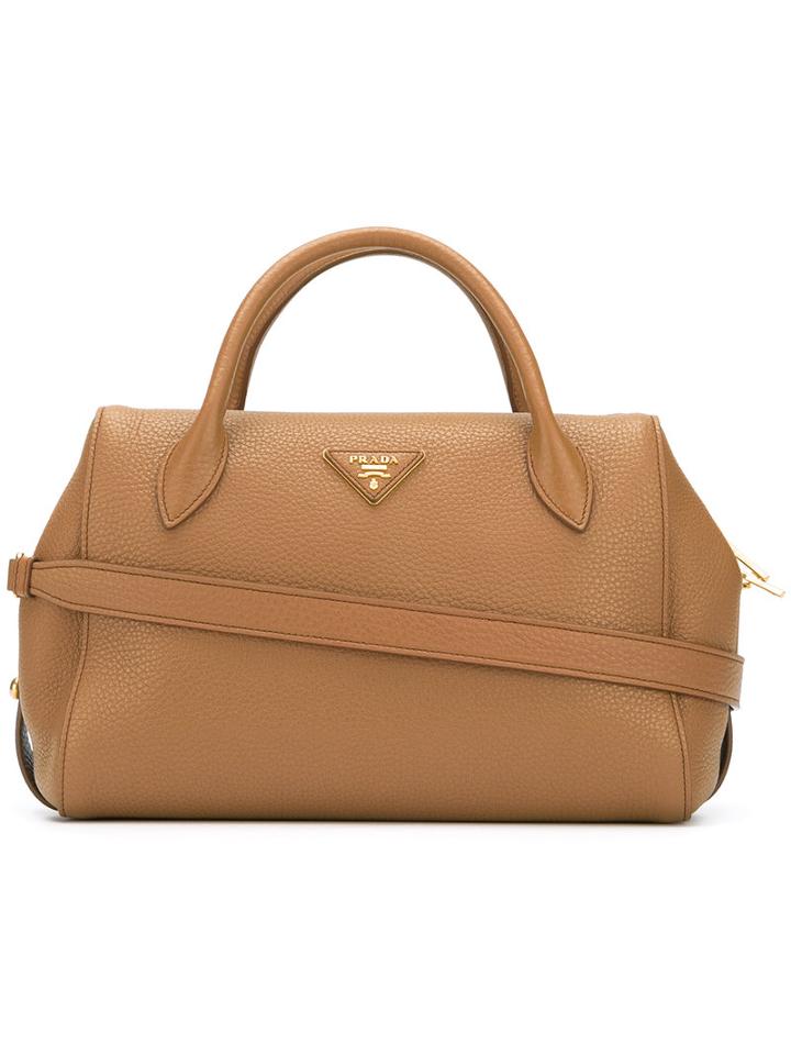 Prada - Topbox Tote - Women - Leather - One Size, Women's, Nude/neutrals, Leather