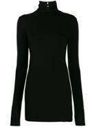 Styland Roll Neck Long Sleeved Top - Black