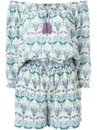 Tory Burch Elasticated Mosaic Print Playsuit, Women's, Size: M, Silk