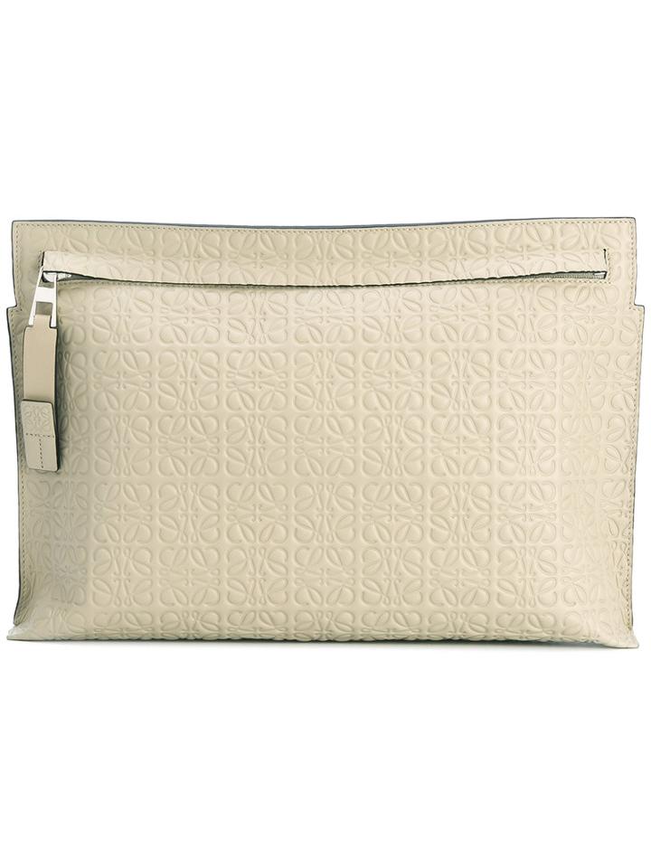 Loewe - T Pouch - Women - Calf Leather - One Size, Women's, Nude/neutrals, Calf Leather