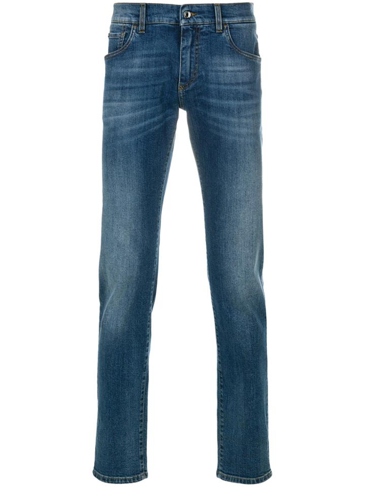 Dolce & Gabbana Faded Straight Leg Jeans - Blue