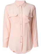 Equipment Chest Pocket Shirt, Women's, Size: Medium, Pink/purple, Silk