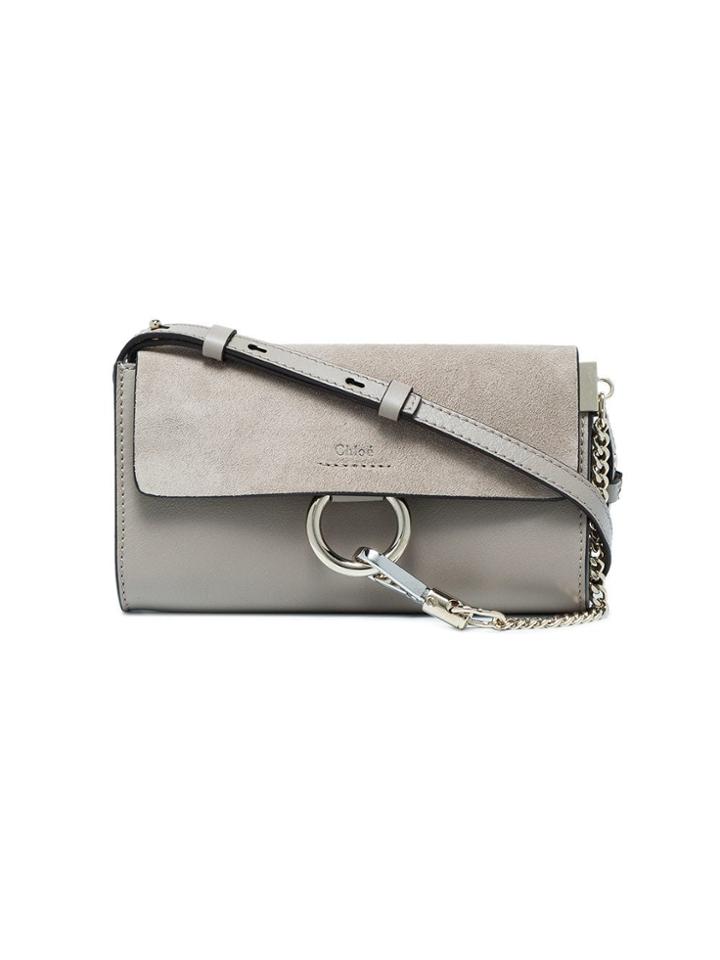 Chloé Grey Faye Leather And Suede Wallet Bag