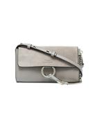 Chloé Grey Faye Leather And Suede Wallet Bag