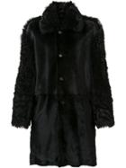 Ann Demeulemeester 'nebula' Coat, Men's, Size: Large, Black, Lamb Skin/lamb Fur