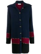 Tory Burch Stud Detail Coat - Blue