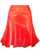 Moschino - Pleated Flared Skirt - Women - Silk/cotton/viscose - 42, Red, Silk/cotton/viscose