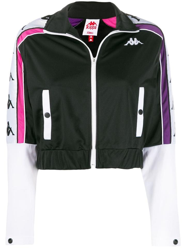 Kappa Contrast Panel Cropped Jacket - Black
