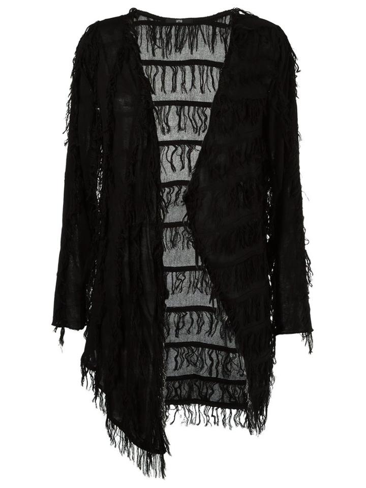 Uma Raquel Davidowicz Fringed Cardigan, Women's, Size: P, Black, Viscose