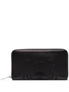Kenzo Tiger-embroidered Zipped Wallet - Black