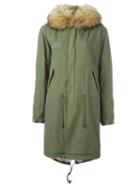 Mr & Mrs Italy Raccoon And Coyote Fur Lined Parka, Women's, Size: Small, Green, Lamb Skin/cotton/racoon Fur/viscose